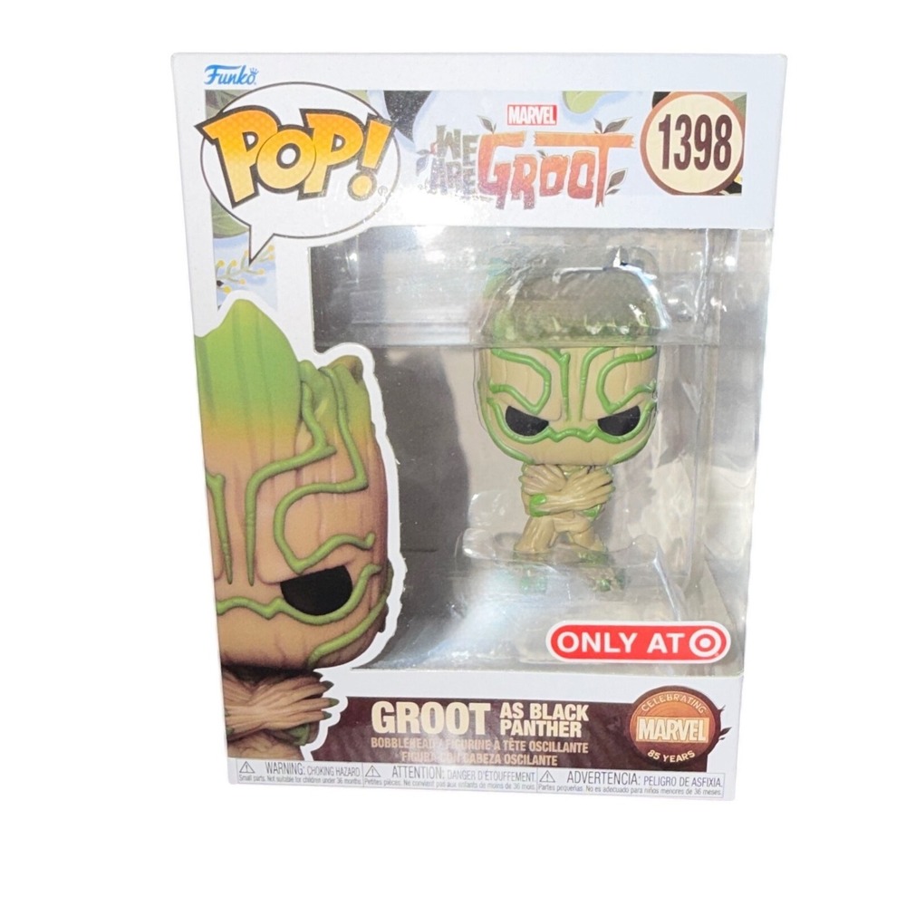 Funko Pop Marvel We Are Groot 1398 Groot‎ as Black Panther Target Exclusive New